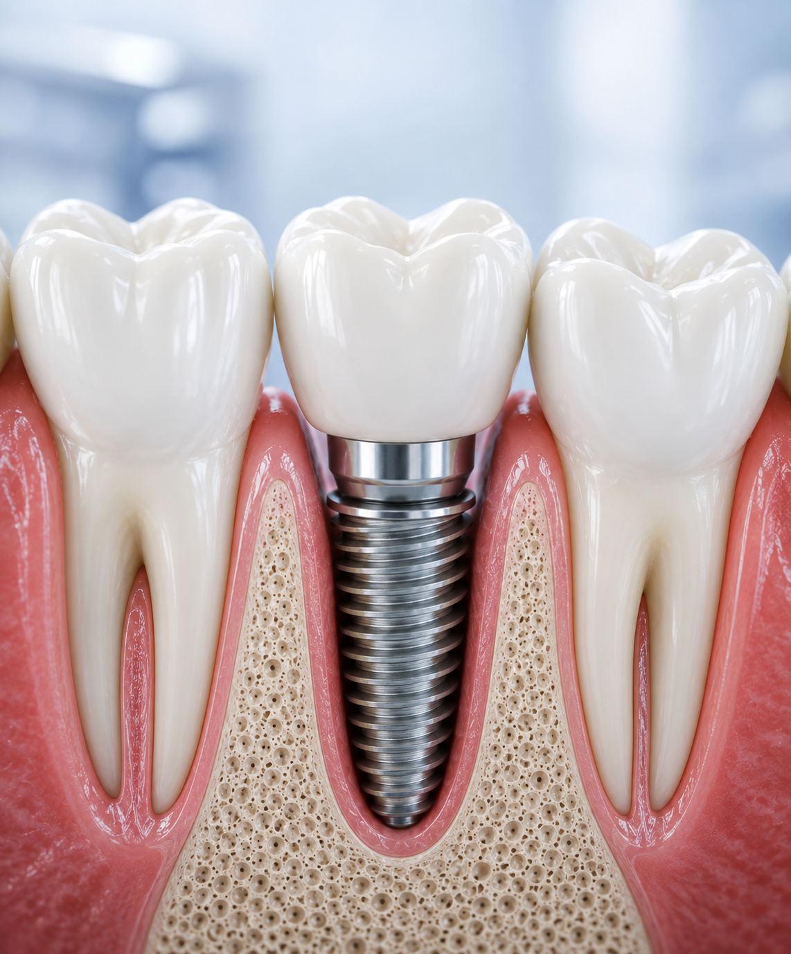 Smile after dental implant treatment